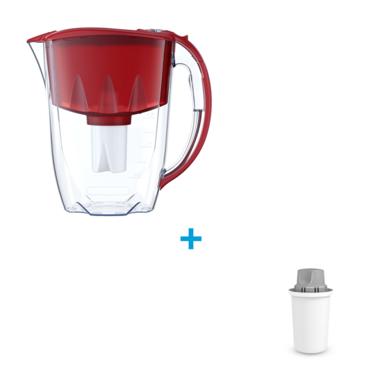 Konvice Aquaphor Ideal (červená) + vložka Dafi Classic Protect+ (na tvrdou vodu), 12 ks