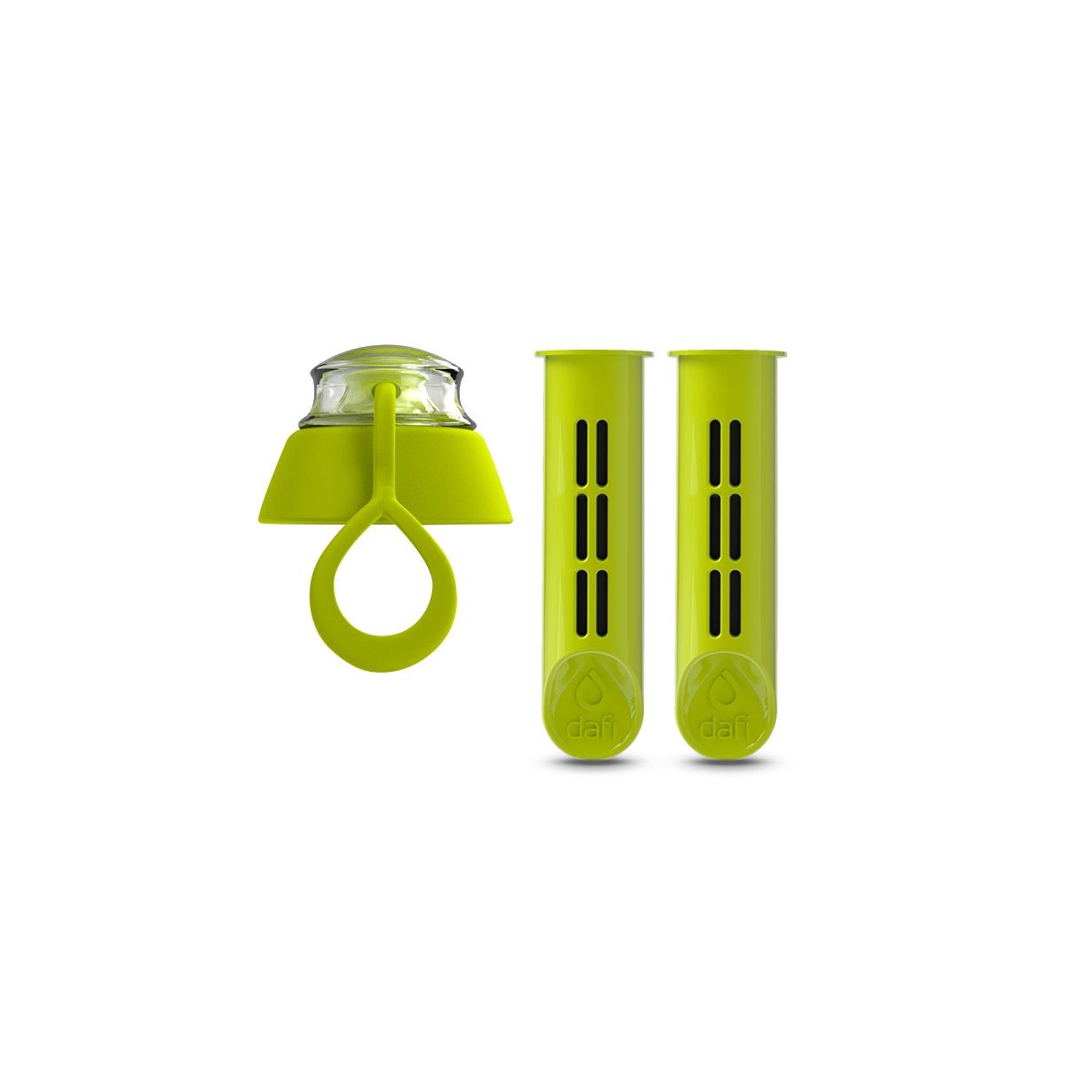 Náhradní filtr (2 ks) + víčko do filtrační láhve Dafi SOFT (zelená)