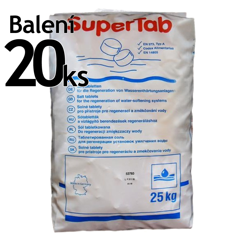 ESCO Tabletová regenerační sůl do změkčovačů SuperTab (20 pytlů x 25 kg)
