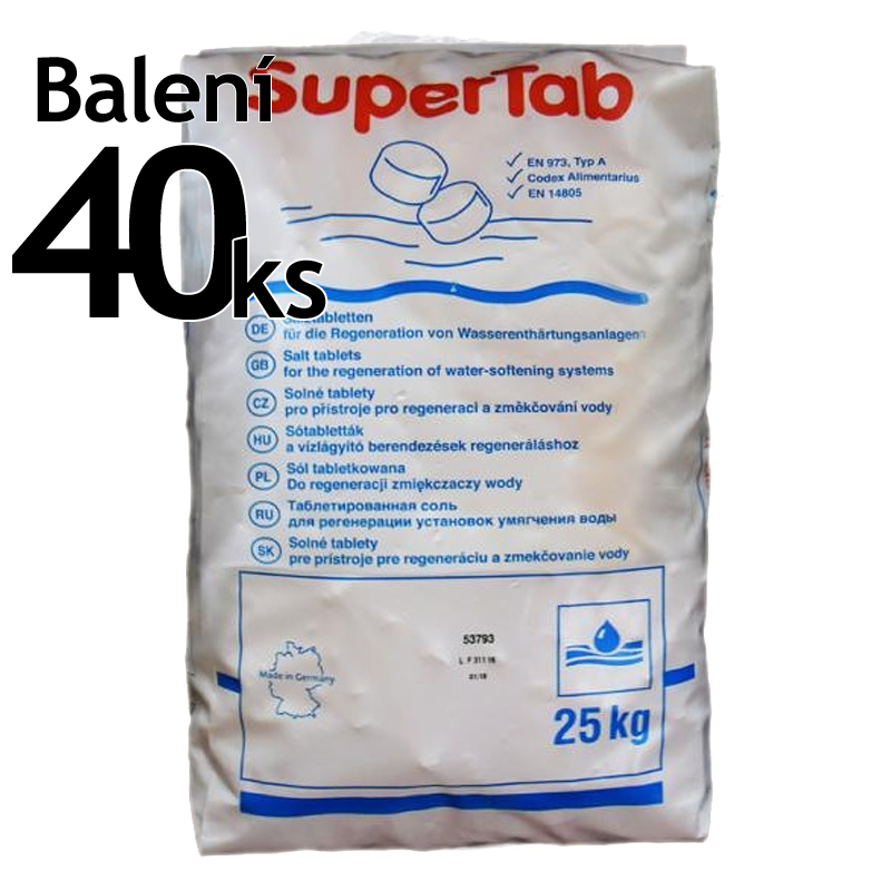 ESCO Tabletová regenerační sůl SuperTab do změkčovačů (40 pytlů x 25 kg)