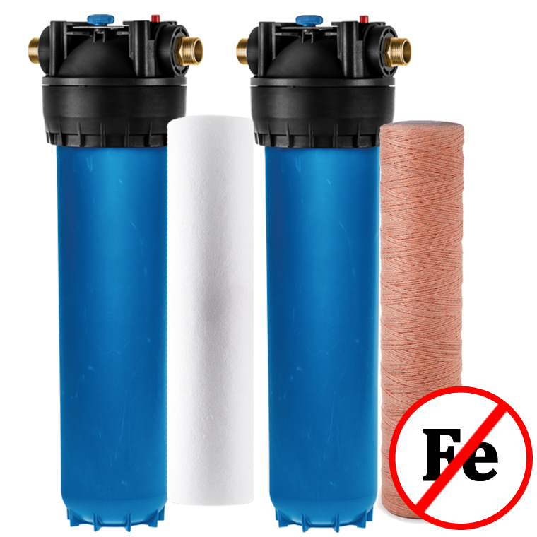 Aquaphor Vodovodní filtr BigBlue Duo 20 Fe (pro odstranění železa a manganu)
