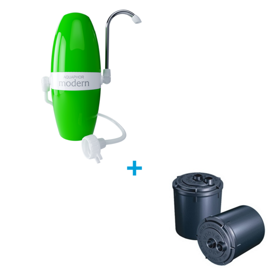 Filtr na kohoutek Aquaphor MODERN (zelený) + Komplet vložek Aquaphor B200