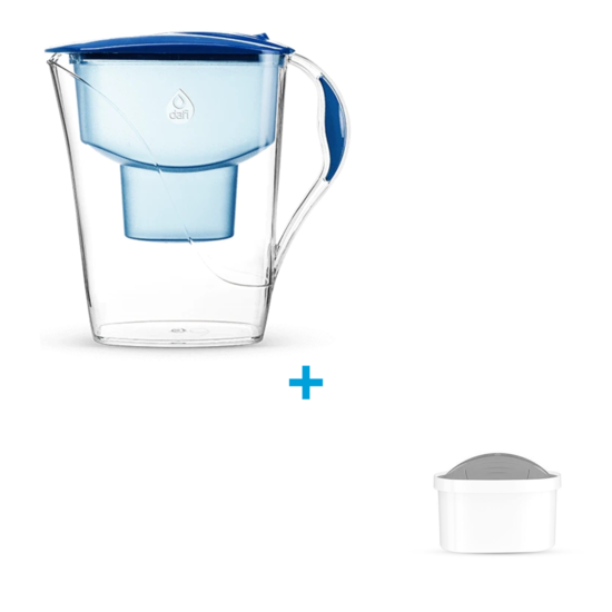 Filtrační konvice Dafi Luna Unimax (modrá) + vložka Dafi Unimax Protect+ (na tvrdou vodu), 9 ks