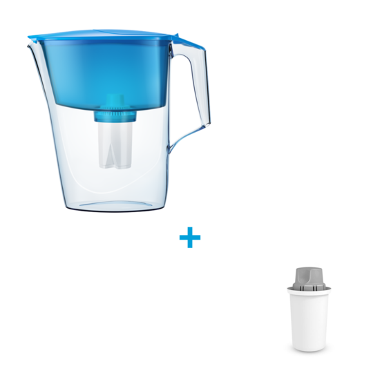 Filtrační konvice Aquaphor Standard (modrá) + vložka Dafi Classic Protect+ (na tvrdou vodu), 12 ks