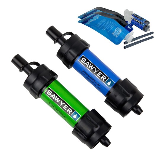 Vodní cestovní filtry Sawyer MINI, 2-Pack (modrý a zelený)