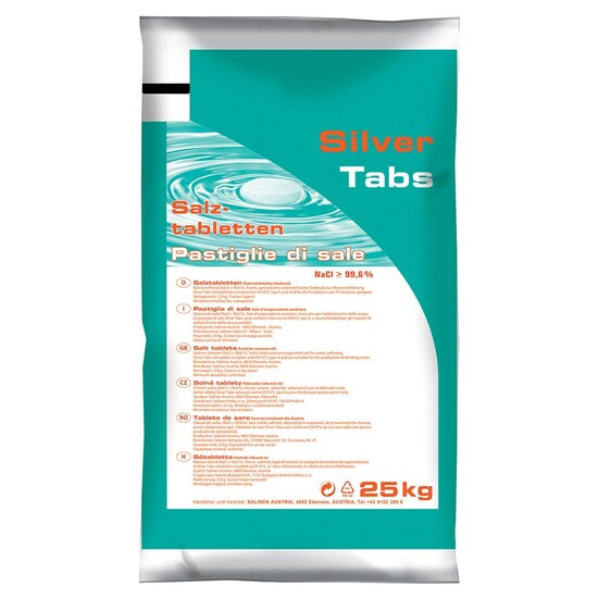 Tabletová regenerační sůl Silver Tabs do změkčovačů (10 pytlů x 25 kg)