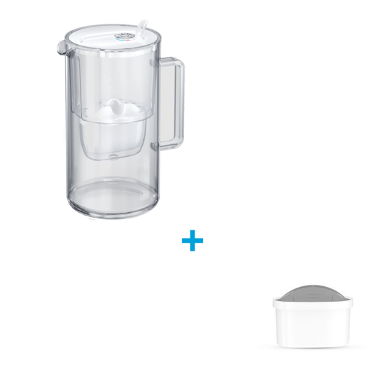 Skleněná konvice Aquaphor Glass (bílá) + vložka Dafi Unimax Protect+ (na tvrdou vodu), 12 ks