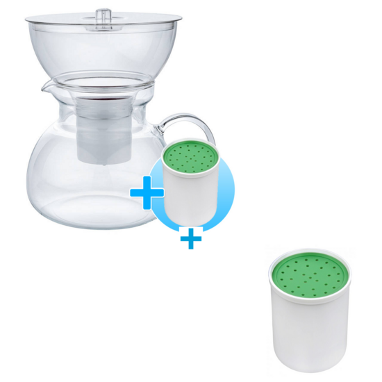 Skleněná filtrační konvice Oasa (čirá) s filtrační vložkou VD1 + 6ks vložka VD1