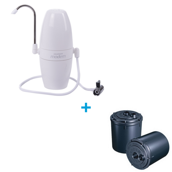 Filtr na kohoutek Aquaphor MODERN (bílý) + Komplet vložek Aquaphor B200